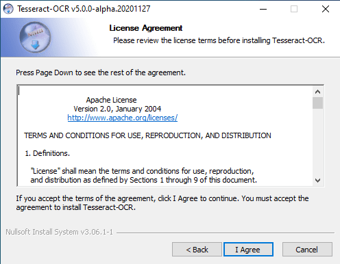 Tesseract installation step 2