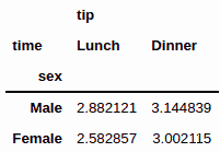 pivot table with columns