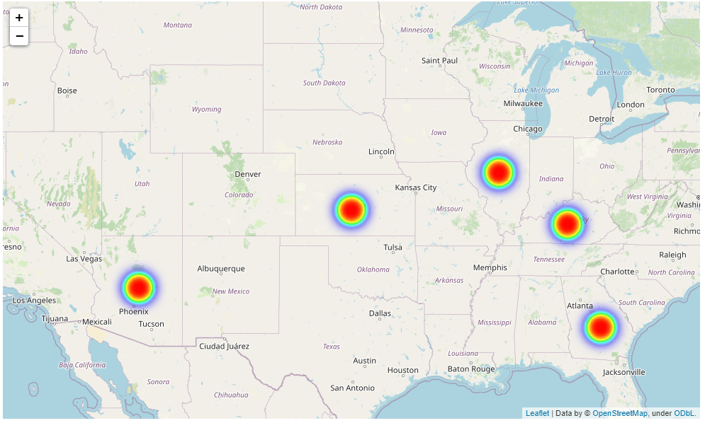 Python heatmap with lat long values