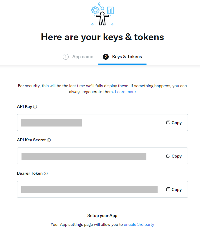 getting api secret keys
