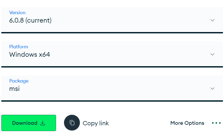 mongodb download button