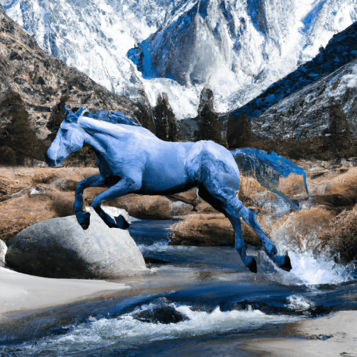 horse jumping a stream horse jumping a stream
