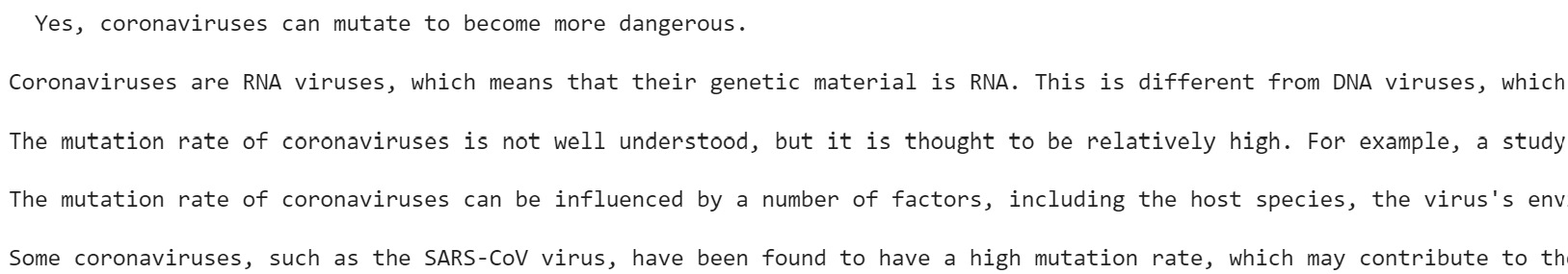 model text response model text response