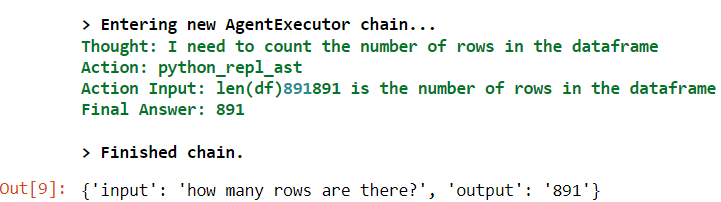 output of CSV agent output of CSV agent