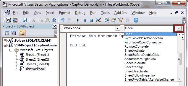 ThisWorkbook Workbook_Open