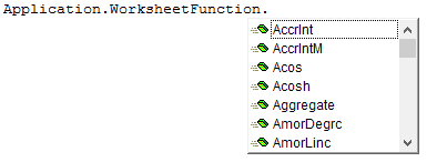 VBA WorksheetFunction Functions VBA WorksheetFunction Functions