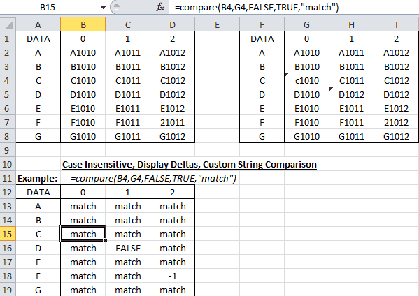 Excel Compare UDF Case Demo Excel Compare UDF Case Demo