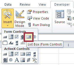 Excel VBA Form Control ListBox Excel VBA Form Control ListBox