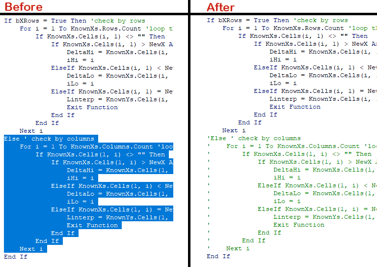 VBA Comment Block Example VBA Comment Block Example
