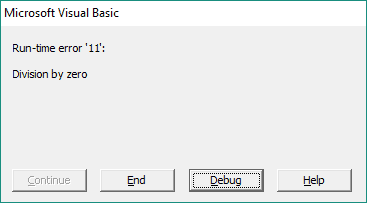 Run-time Error 11 VBA Run-time Error 11 VBA
