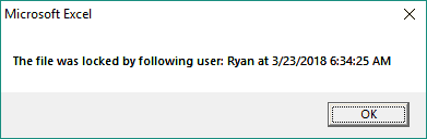 File Locked for Editing File Locked for Editing