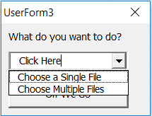 Userform with Dropdown Menu Opened Userform with ComboBox Opened