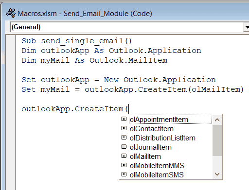 List of CreateItem Options Intellisense Displays other CreateItem Options