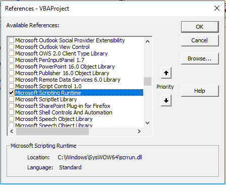 VBA Microsoft Scripting Runtime Reference VBA Microsoft Scripting Runtime Reference