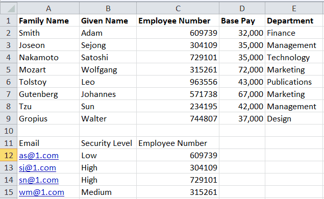Two Tables Two tables, one above the other