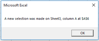 VBA Selection change message VBA Selection change message