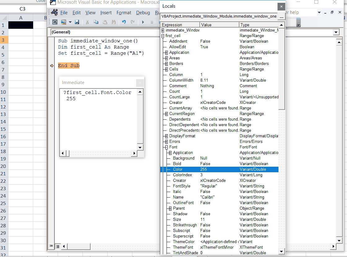 Immediate Window Property Search Immediate Window and Locals Window with query over the paused code