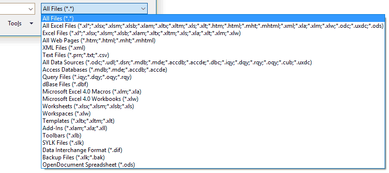 Default VBA File Dialog Filters Default VBA File Dialog Filters