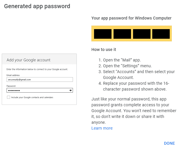 Google App Password for VBA Google App Password for VBA