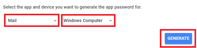 Generate App Password Generate App Password