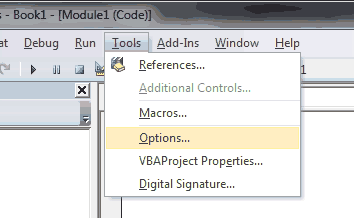 VBA Enable Option Explicit